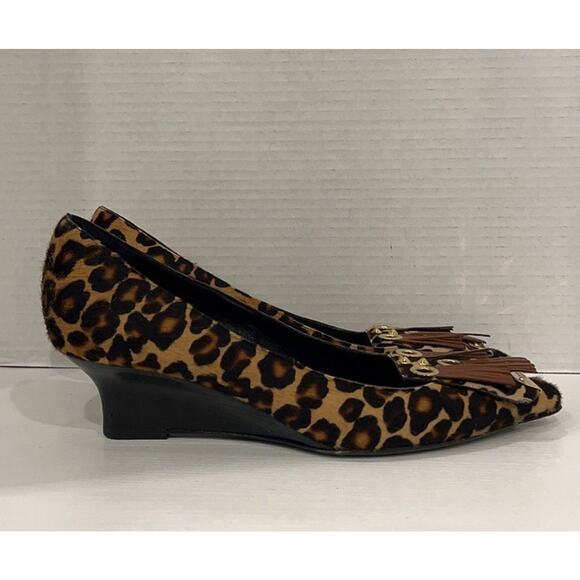 BURBERRY Animal Fur Gold/Leather Toe Tassel Accent EU 38/US 7.5-8 - Picture 10 of 11